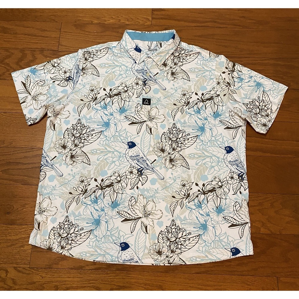Deolax Performance Stretch Golf Polo Shirt Mens 3XL Abstract Floral XXXL